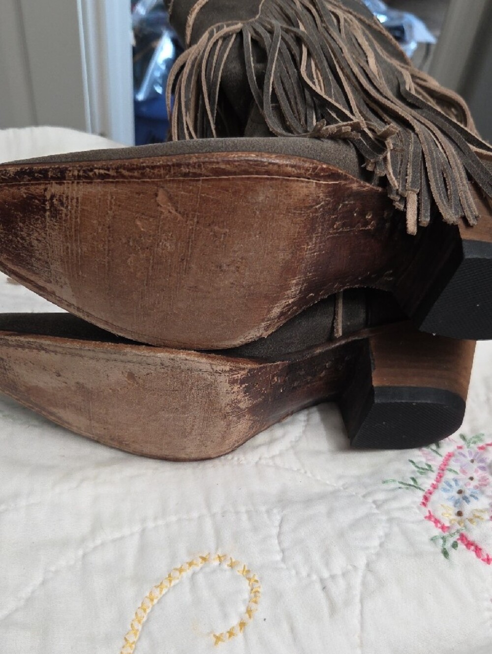 Junk Gypsy Suede Fringe Western Boots - Brown - Picture 2 of 8